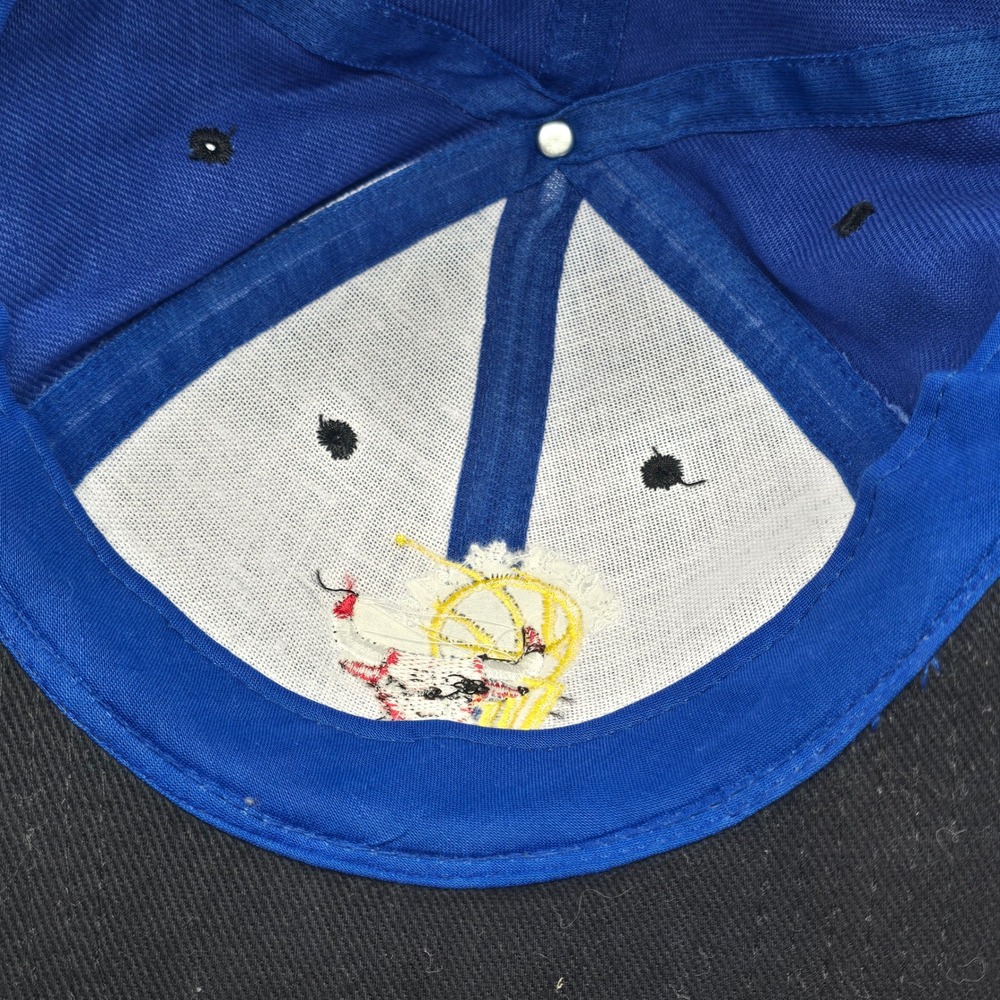 Vintage Chicago Bulls Championship Hat Blue Black Kick10 Pro Gear NBA Cap 90s - Picture 10 of 13